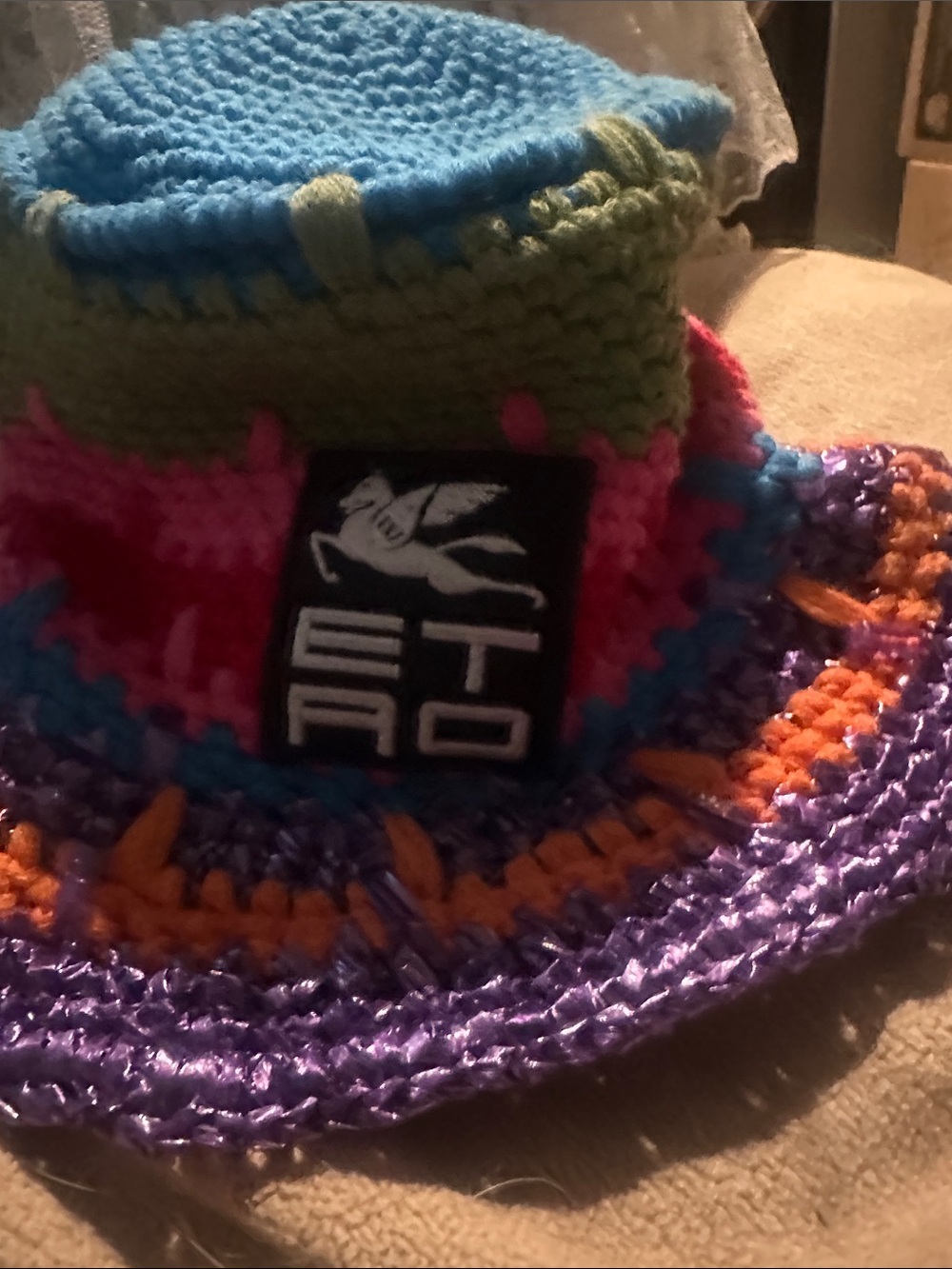 ETRO Womens Multicolor Crochet Sun Hat